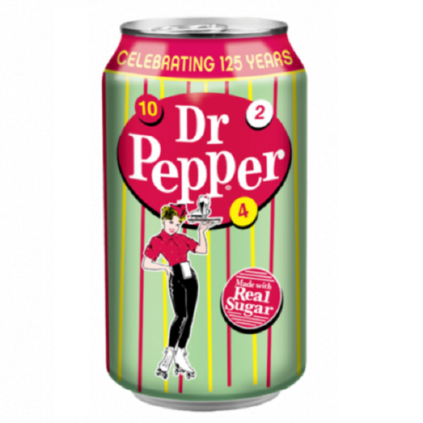 Dr Pepper Real Sugar (Доктор Пеппер натуральный сахар) 0,355 л. Банка (12 шт./уп.)