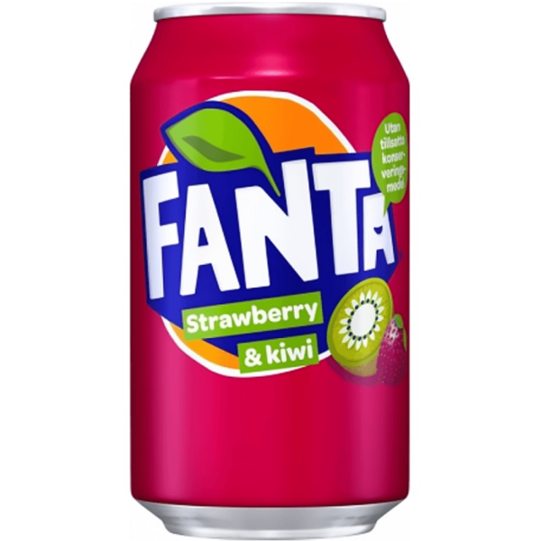 Fanta Strawberry & Kiwi (Фанта Клубника и киви) 0,33 л. Банка (24 шт./уп.) Дания