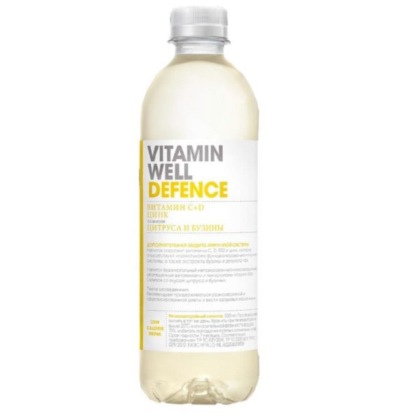 Безалкогольный напиток Vitamin Well Defence (Витамин Велл Лимон и Бузина) 0,5 л. ПЭТ (12 шт./уп.)