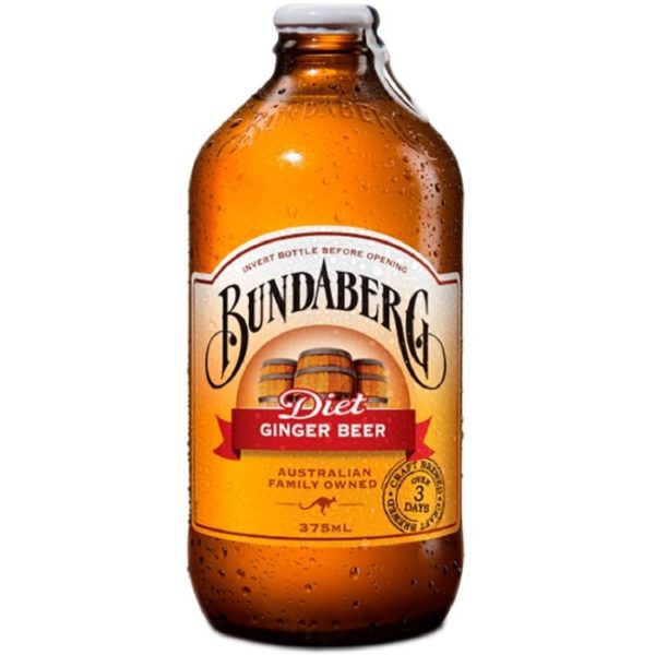 Напиток Bundaberg Ginger Beer Diet (Бундаберг Имбирный напиток Низкокалорийный)0,375 л. стекло (12 шт./уп.)