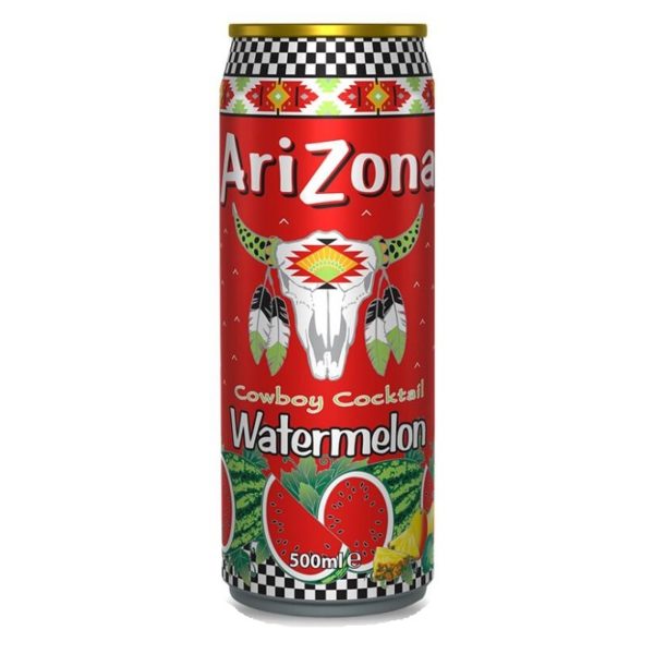 Холодный чай Arizona Watermelon Cowboy Cocktail (Аризона Ковбойский Коктейль Арбуз) 0,5 л. Банка (12 шт./уп.)