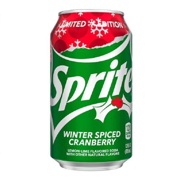 Sprite Winter Spiced Cranberry (Спрайт Винтер Спайсед Кранберри Клюква) 0.355л. Банка (12 шт./уп.) США